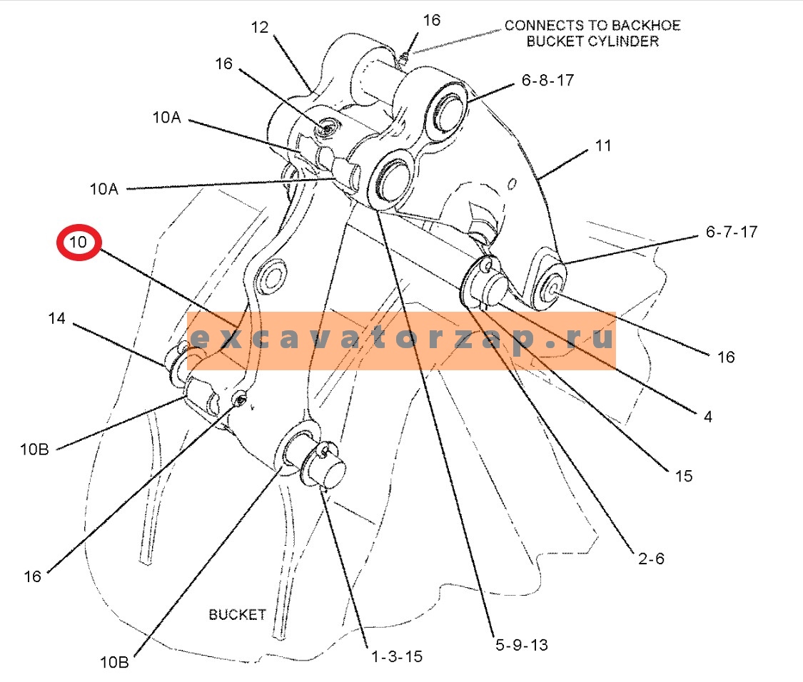 Тяга ковша 359-4737, 3594737 (С ВТУЛКАМИ) экскаватора погрузчика CAT428, CAT432, CAT434…