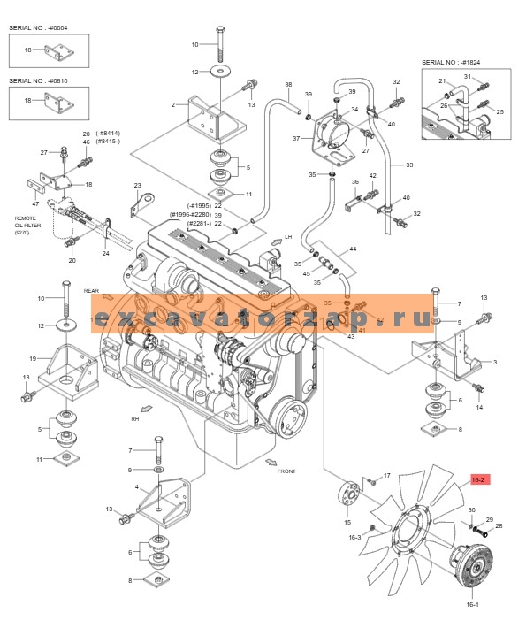 Вентилятор 11Q6-01231 (аналог, КНР) охладения двигателя экскаватора HYUNDAI R140LC-9S, R170W-9, R180W-9S, R180LC-9S