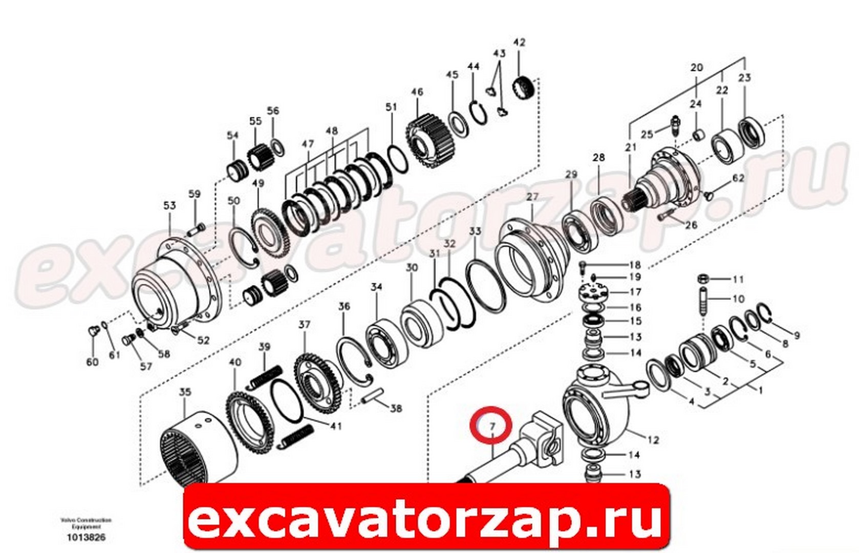 Крестовина для полуоси 7114-12730 переднего моста экскаватора Volvo EW145B