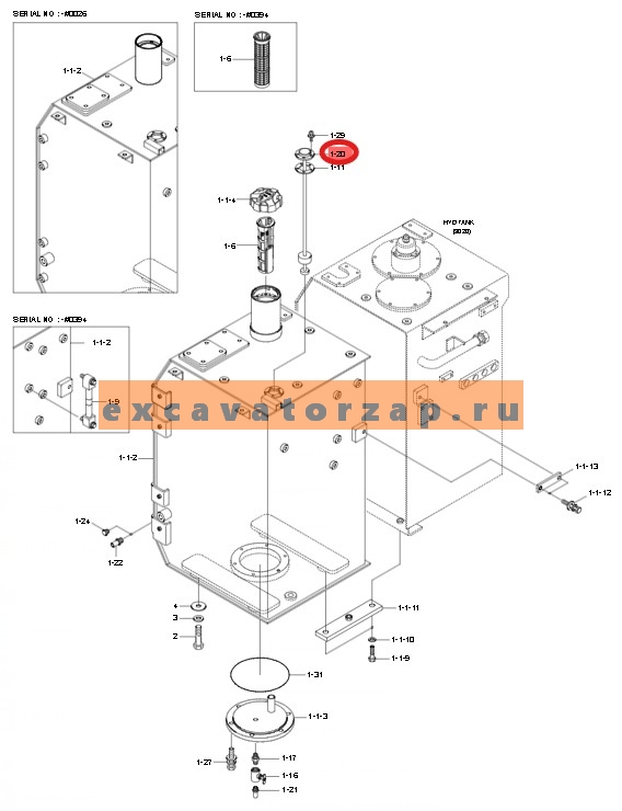Датчик уровня топлива 21Q6-20600 (поплавок) экскаватора HYUNDAI R275, R305, R350, HX210, HX280
