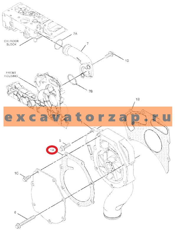 Прокладка крышки помпы двигателя PERKINS 10000-52701, 24880239