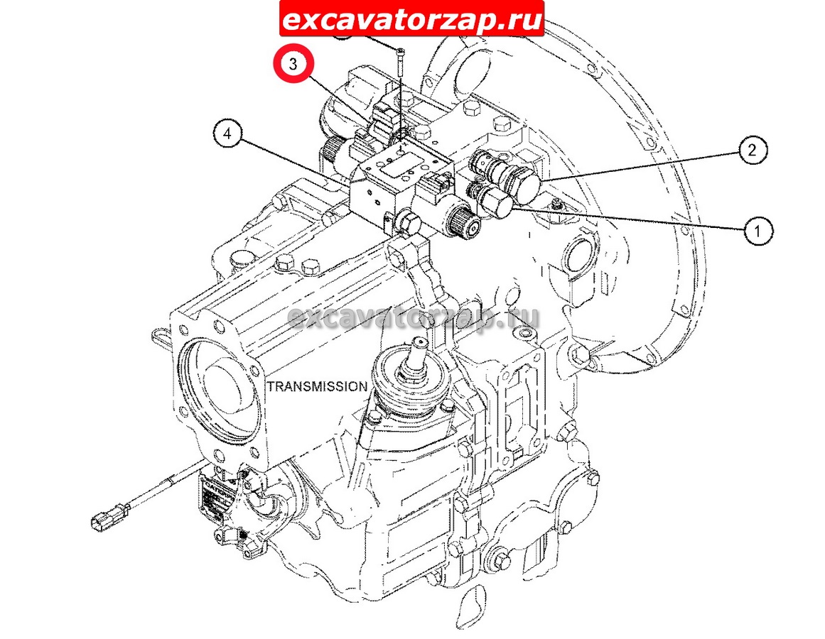 Клапан (соленоид) 380-9030, 3809030 КПП экскаватора погрузчика CAT428, CAT432, CAT434