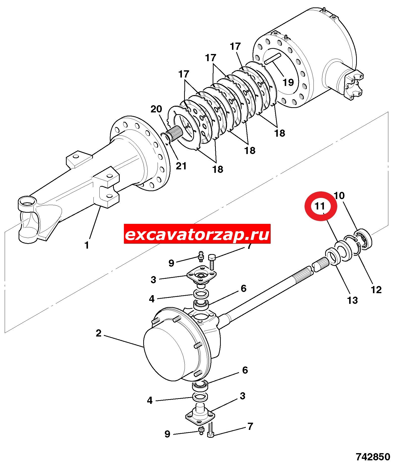 Сальник полуоси F06/18394, F0618394 чулка переднего моста экскаватора погрузчика Hidromek 102