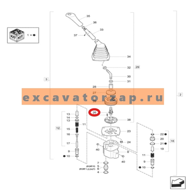 Шарнир (карданчик) J95C1012 джойстика экскаватора погрузчика HYUNDAI H940S